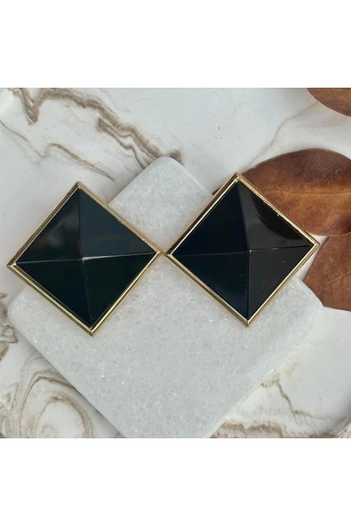 nesdesign Siyah Kare Prizma Küpe ürün görseli 1