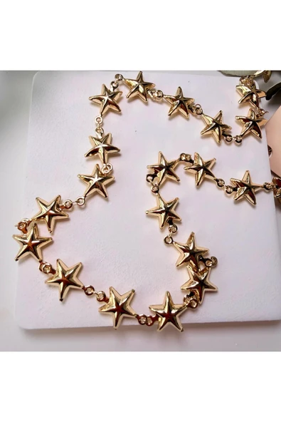 nesdesign Yıldız Kabartmalı Zincir Kolye (44+5 cm) ürün görseli 1