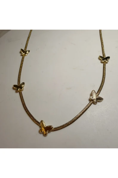 nesdesign Çelik Kelebekli İtalyan Zinciri kolye (45+5 cm) ürün görseli 1