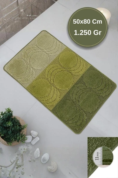 Maldiv/Maldives Model Lüks Banyo Paspası Halısı 50x80 cm - Kaymaz Taban 11 mm Kalın %100 Polipropilen - Resim 7