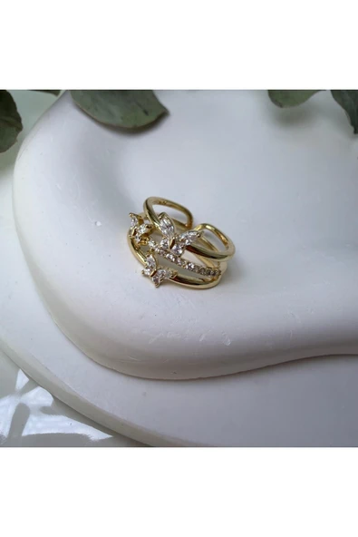 nesdesign Üç Kelebekli Üç Sıra Yüzük - Resim 2