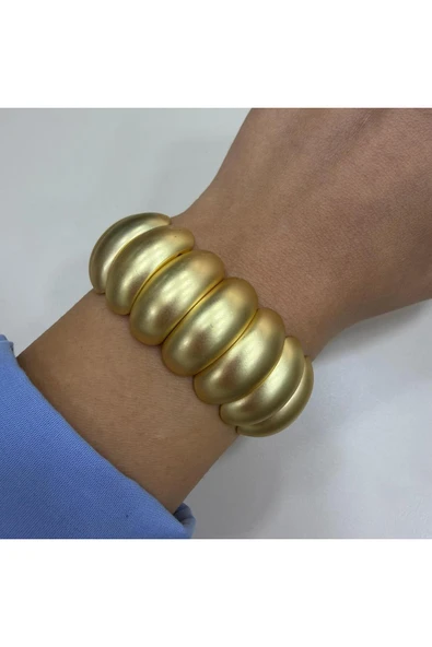 nesdesign Mat Gold Boğumlu Bileklik - Resim 2
