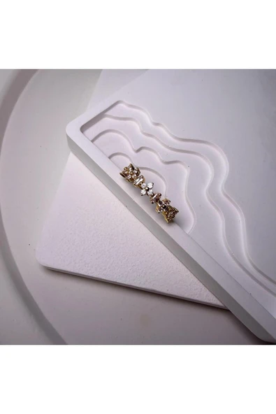 nesdesign Sıralı Çiçek Taşlı Zarif Ayarlanabilir Yüzük - Resim 2