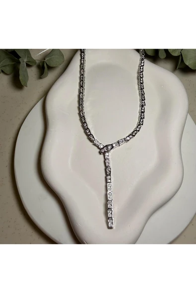 nesdesign Zirkon Taşlı Yılan Kolye - Resim 2