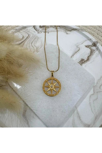 nesdesign Çelik Pusula Kolye (46 cm) ürün görseli 1