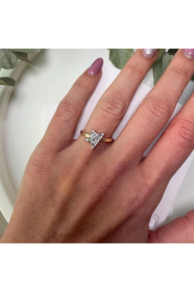 nesdesign Taşlı Yarım Yıldız Ayarlanabilir Yüzük - Resim 2