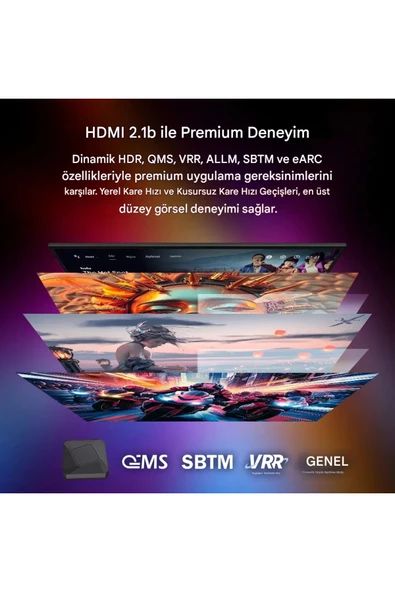 EverBox RT-X3 4K Android 14.0 TV Box 4+64GB Realtek RTD1325 Yapay Zeka İşlemci Chip Dual Hızlı WiFi6 - Resim 7