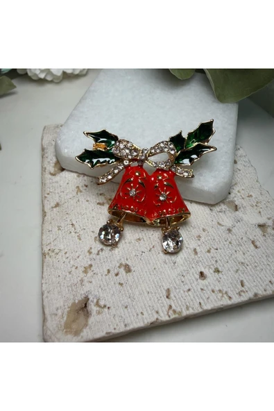 nesdesign Kırmızı Çan Yılbaşı Broş ürün görseli 1