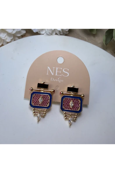 nesdesign Mavi Peacock Moment Küpe - Resim 2