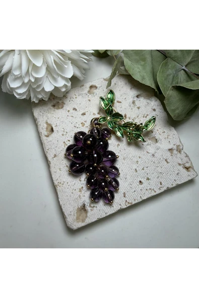 nesdesign Mor Sallantılı Üzüm Broş ürün görseli 1