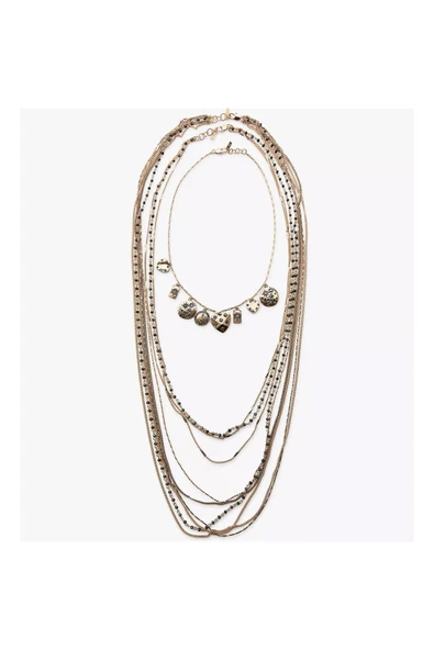 nesdesign ZR 3'lü Zincir Boncuk Charm Kolye Seti ürün görseli 1