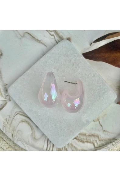 nesdesign Şeffaf Hologram Damla Küpe ürün görseli 1