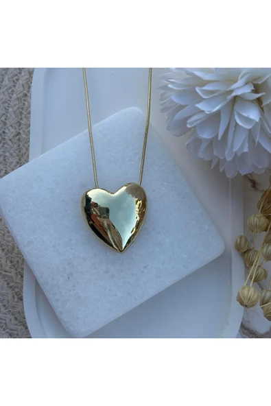 nesdesign Çelik Ucu Kalp Zincir Kolye (47 cm) ürün görseli 1