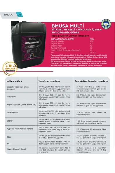Bmusa Multi 1Lt  Organik Gübre - Resim 6