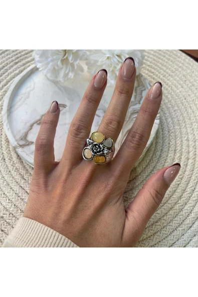 nesdesign ZR Vintage Gül Detaylı Yüzük - Resim 2