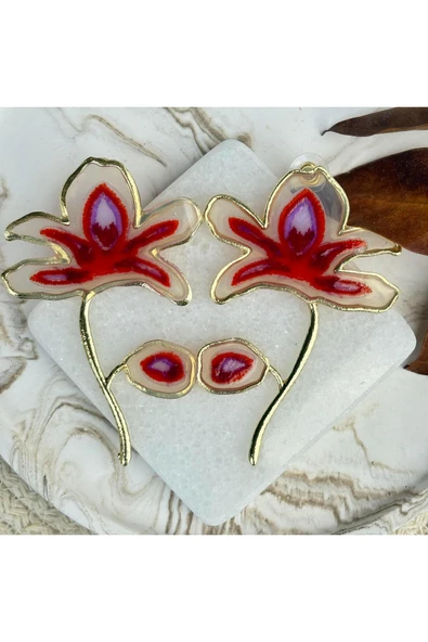 nesdesign ZR Epoksi Çiçek Küpe ürün görseli 1