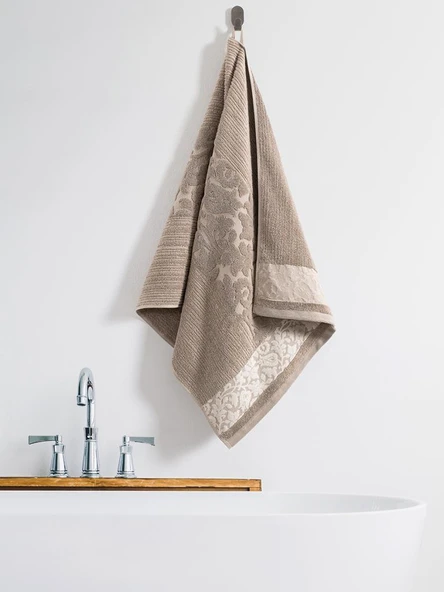 Pamuk Tekli Havlu Jakarlı Karna Premıum Sıbell - 50 x 90 - Resim 9