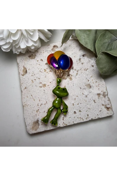 nesdesign Balonlu Kurbağa Broş ürün görseli 1