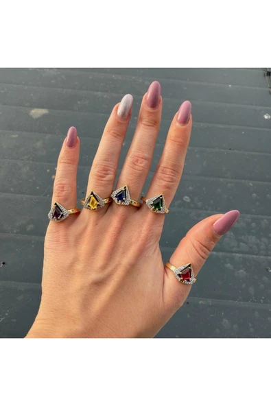 nesdesign Mor Üçgen Kesim Yüzük - Resim 3