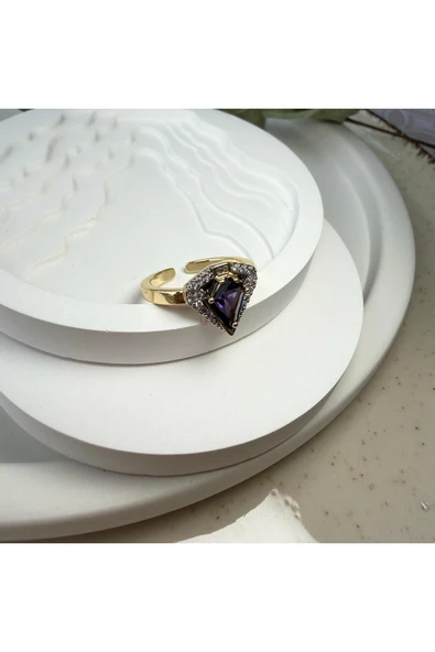 nesdesign Mor Üçgen Kesim Yüzük - Resim 2