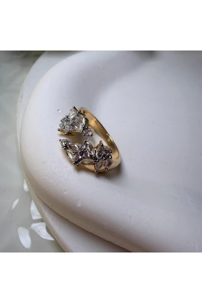 nesdesign Markiz Taşlı Gold Yüzük - Resim 2