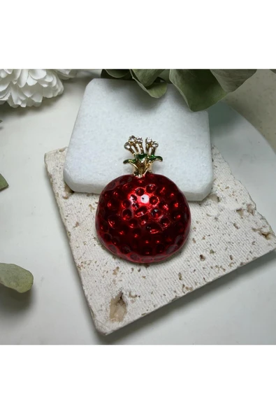 nesdesign Kırmızı Nar Yılbaşı Broş ürün görseli 1