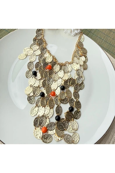 nesdesign ZR Şelale Gold Para Kolye - Resim 4