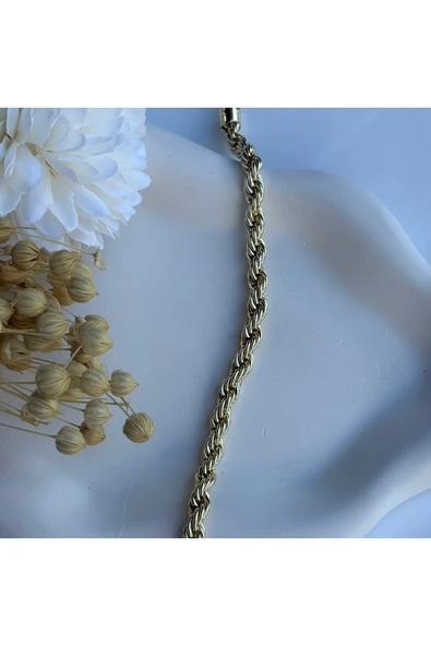 nesdesign 14K Özel Seri Çift Zincir Burgu Bileklik (18 cm ) ürün görseli 1