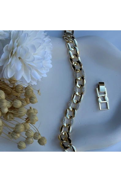 nesdesign 14K Özel Seri Büyük Halka Zincir Bileklik (17+2 cm) ürün görseli 1