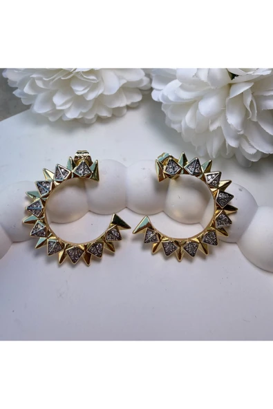 nesdesign Üçgen Taşlı C Küpe - Resim 2