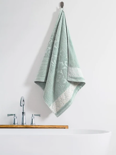 Pamuk Tekli Havlu Jakarlı Karna Premıum Sıbell - 70 x 140 - Resim 6