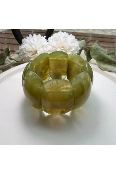 nesdesign Yeşil Kemik Lastik Bilezik ürün görseli 1