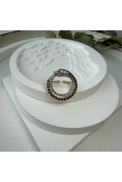 nesdesign Taşlı Şık Ouroboros Yüzük - Resim 2