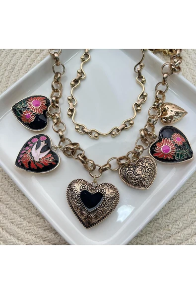 nesdesign ZR 2'li Metal Kalpli Kolye Seti - Resim 2