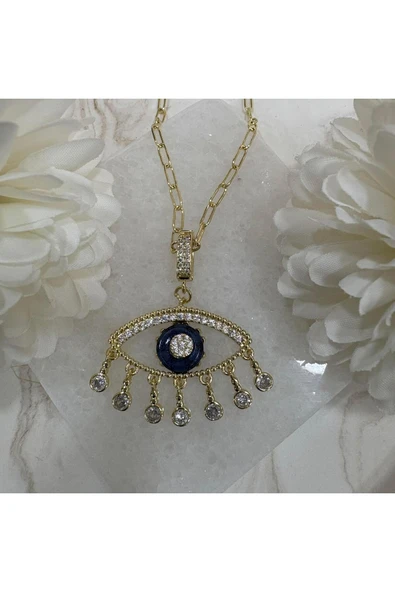 nesdesign Çelik Damlalı Göz Kolye (45 cm) ürün görseli 1