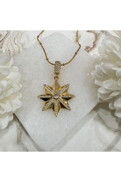 nesdesign Taşlı Çok Uçlu Yıldız Kolye (46 cm) ürün görseli 1
