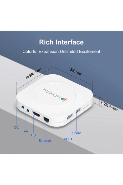 H96Max M1plus 8k Android 14.0 Tv Box 4gb 32gb Air Mouse Wifi6 Bt 5.4 Ethernet Sesli Komut Rk3528 - Resim 5