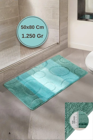 Lüks Banyo Paspası Bali 50x80 cm - 11 mm Kalınlık, %100 Polipropilen, Kaymaz Taban ürün görseli 1