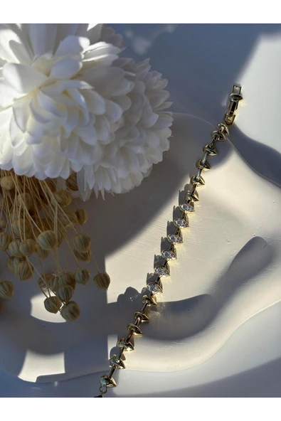 nesdesign 14K Özel Seri Damla Taşlı Bileklik (17+2 cm) ürün görseli 1