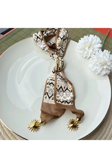 nesdesign Ayarlanabilir Broşlu Fular Kolye - Resim 2