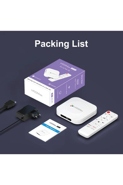 H96Max M1plus 8k Android 14.0 Tv Box 4gb 32gb Air Mouse Wifi6 Bt 5.4 Ethernet Sesli Komut Rk3528 - Resim 6