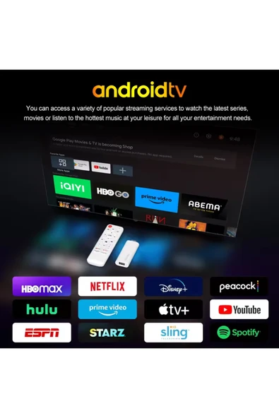 H96Max RK3518 Mini 4k Tv Stick Android 14 Akıllı Kutu 2gb 16gb Wifi6 Google Sesli Komut Netflix - Resim 6