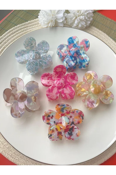 nesdesign Sedefli Çiçek Kemik Toka - Resim 2