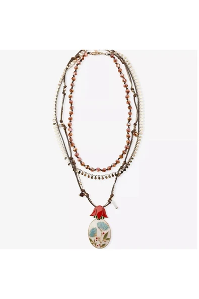 nesdesign ZR Çiçekli 3lü Kolye Seti - Resim 2