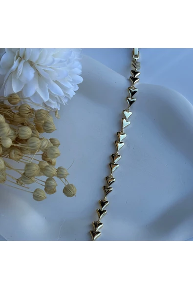 nesdesign 14K Özel Seri Kalp Zincir Bileklik (17+2 cm) ürün görseli 1