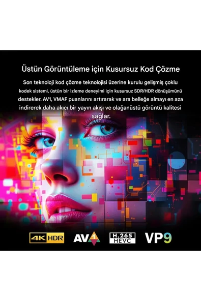 EverBox RT-X3 4K Android 14.0 TV Box 4+64GB Realtek RTD1325 Yapay Zeka İşlemci Chip Dual Hızlı WiFi6 - Resim 6