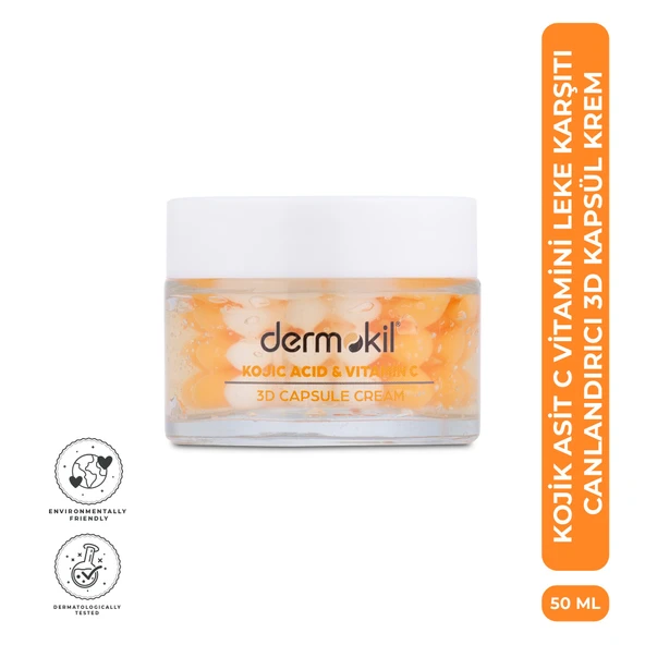 Dermokil Kojik Asit C Vitamini Leke Karşıtı Canlandırıcı 3D Kapsül Krem 50 ml ürün görseli 1