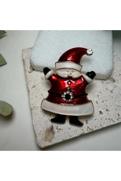 nesdesign Kırmızı Noel Baba Yılbaşı Broş ürün görseli 1