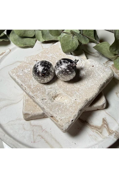 nesdesign Çelik Labirent Desenli Sepet Küpe ürün görseli 1