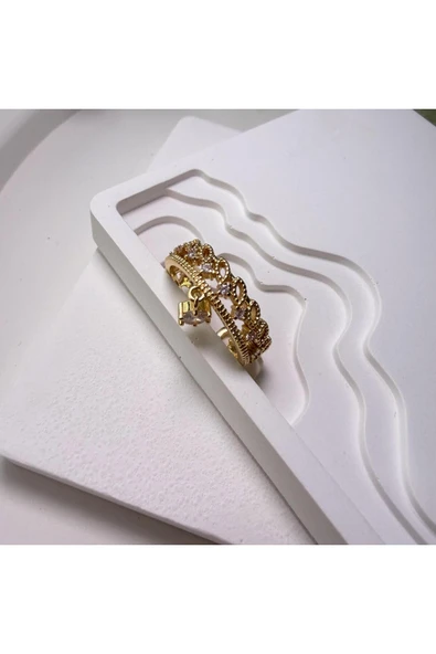 nesdesign Sallantılı Taşlı Helenistik Zarif Ayarlanabilir Yüzük - Resim 3